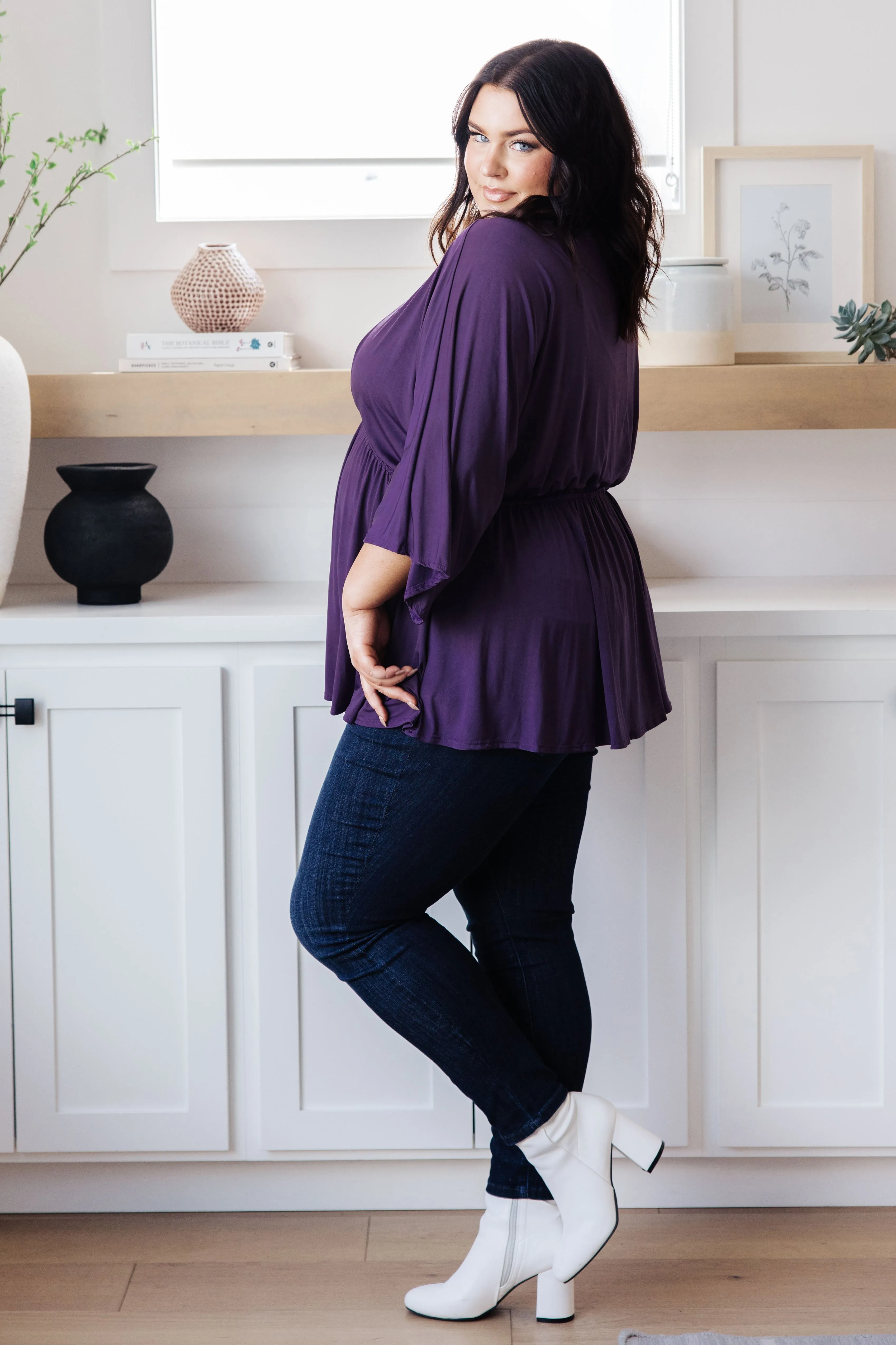 Love On The Line V-Neck Peplum Blouse - 1/5