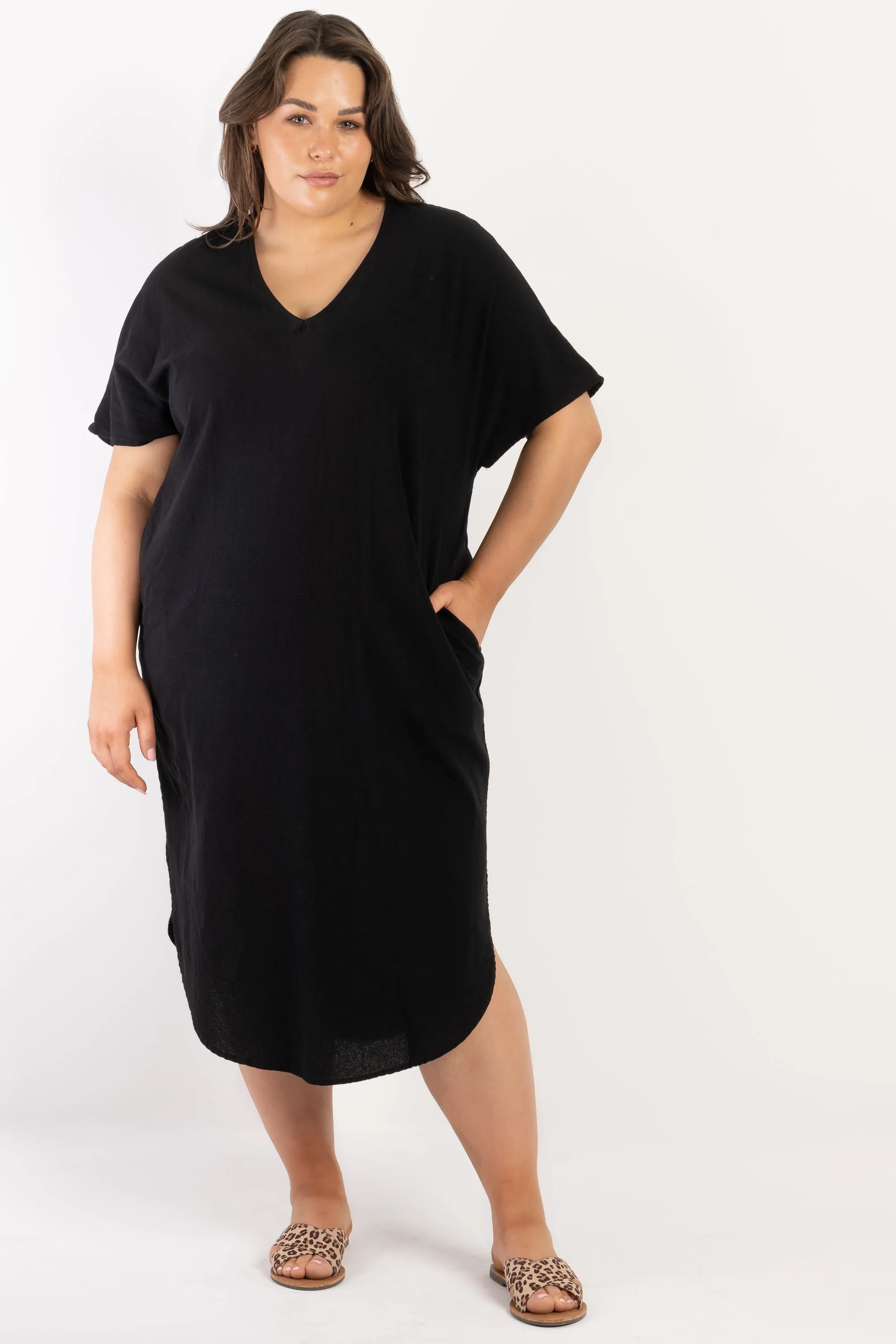 Love To Love You Linen Dress - Black