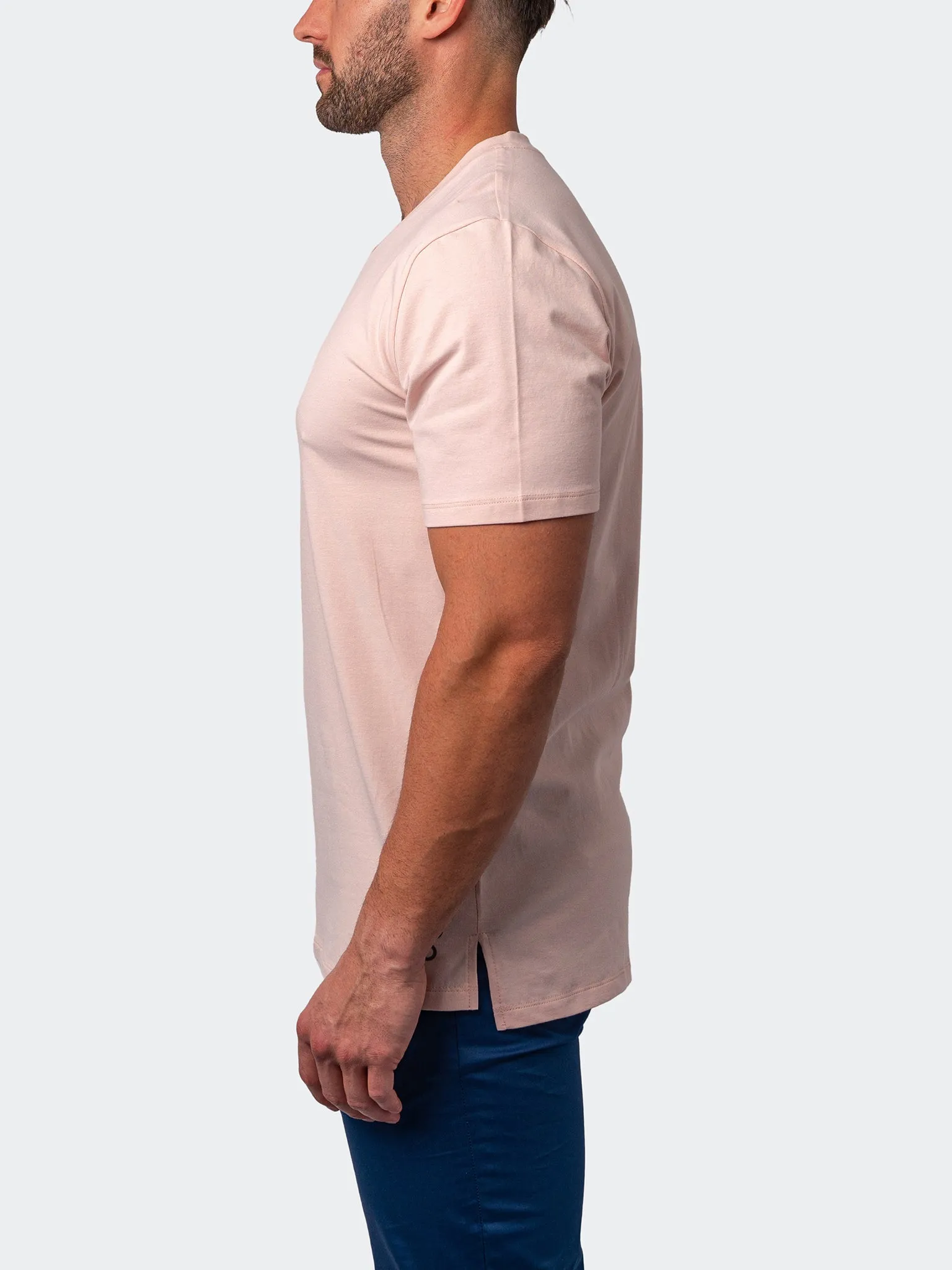 Maceoo Stretch Short-Sleeve Tshirts | V-Neck VivaldiCoreLight Pink