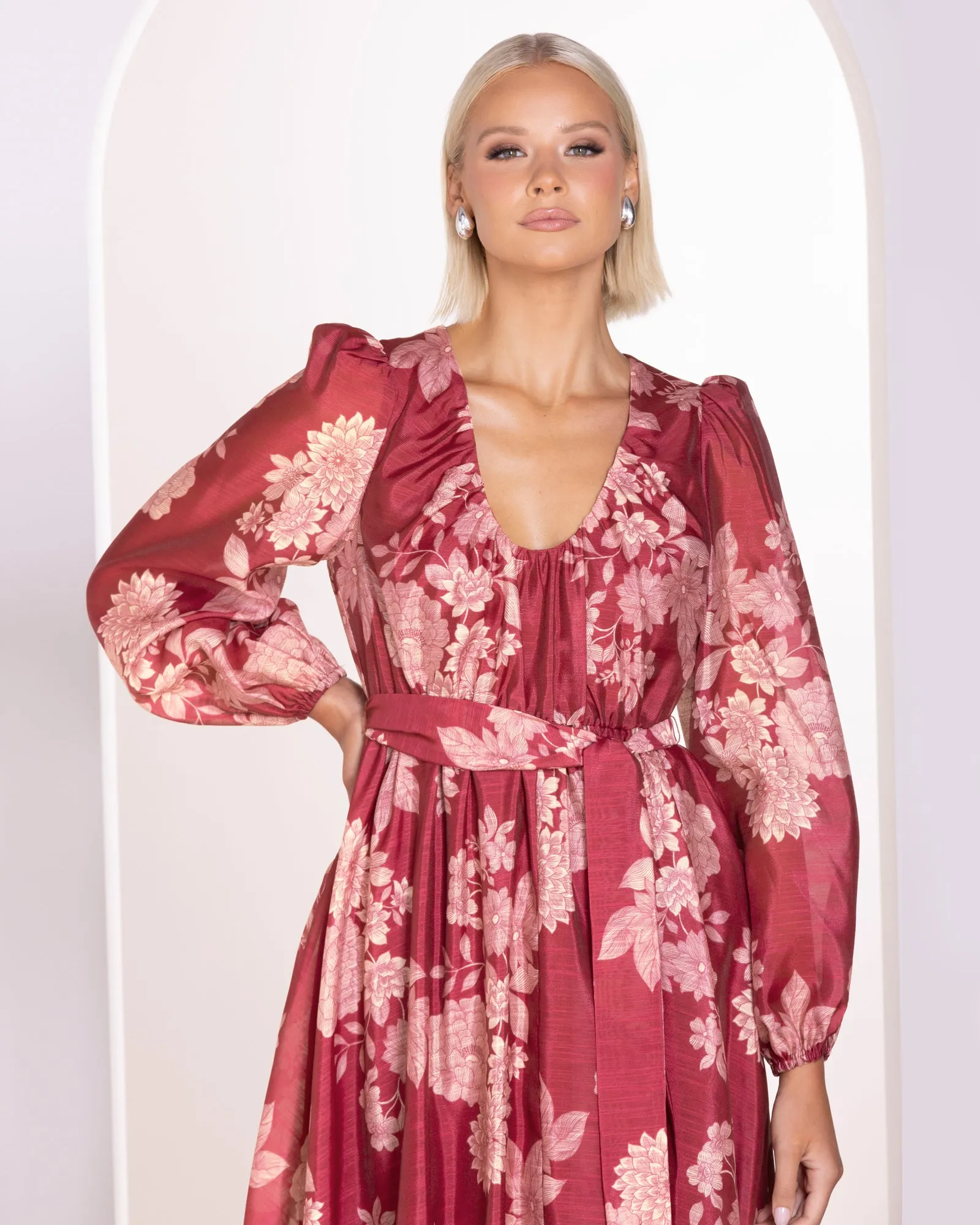 Marey Long Sleeve Midi Dress