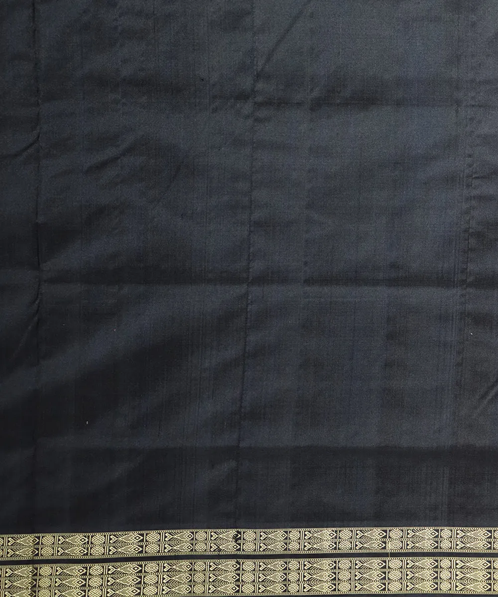 Maroon black silk handloom sambalpuri saree