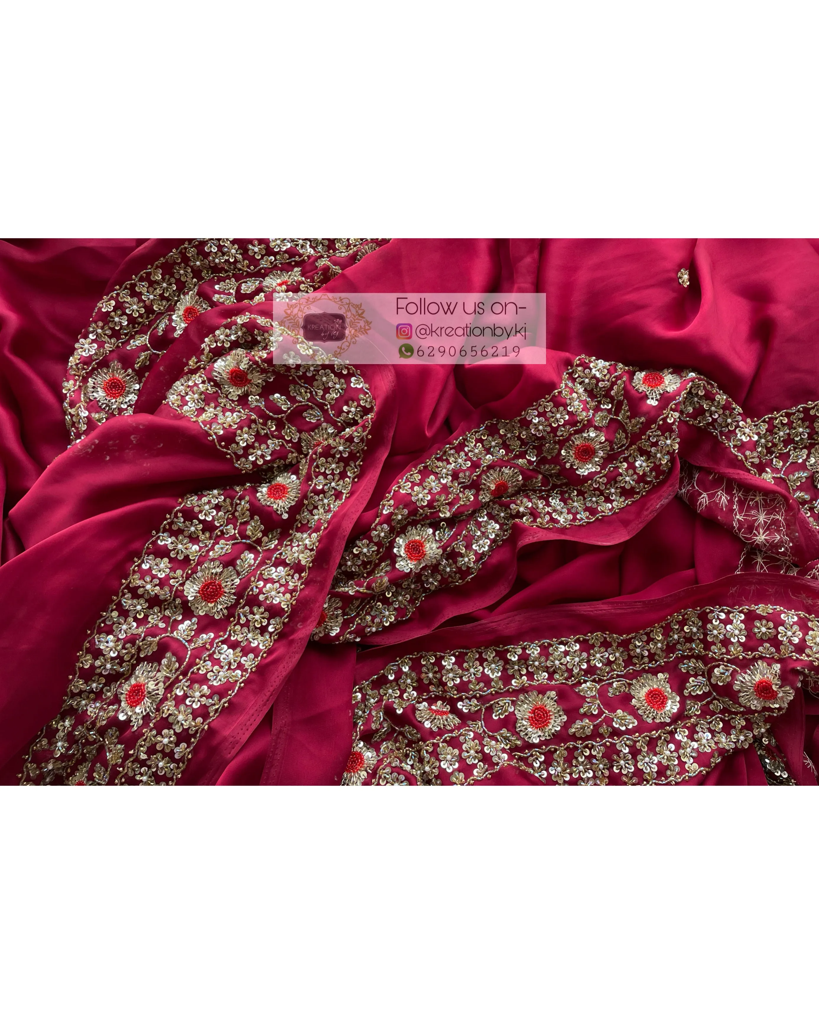 Maroon Crepe Silk Prajoti Saree