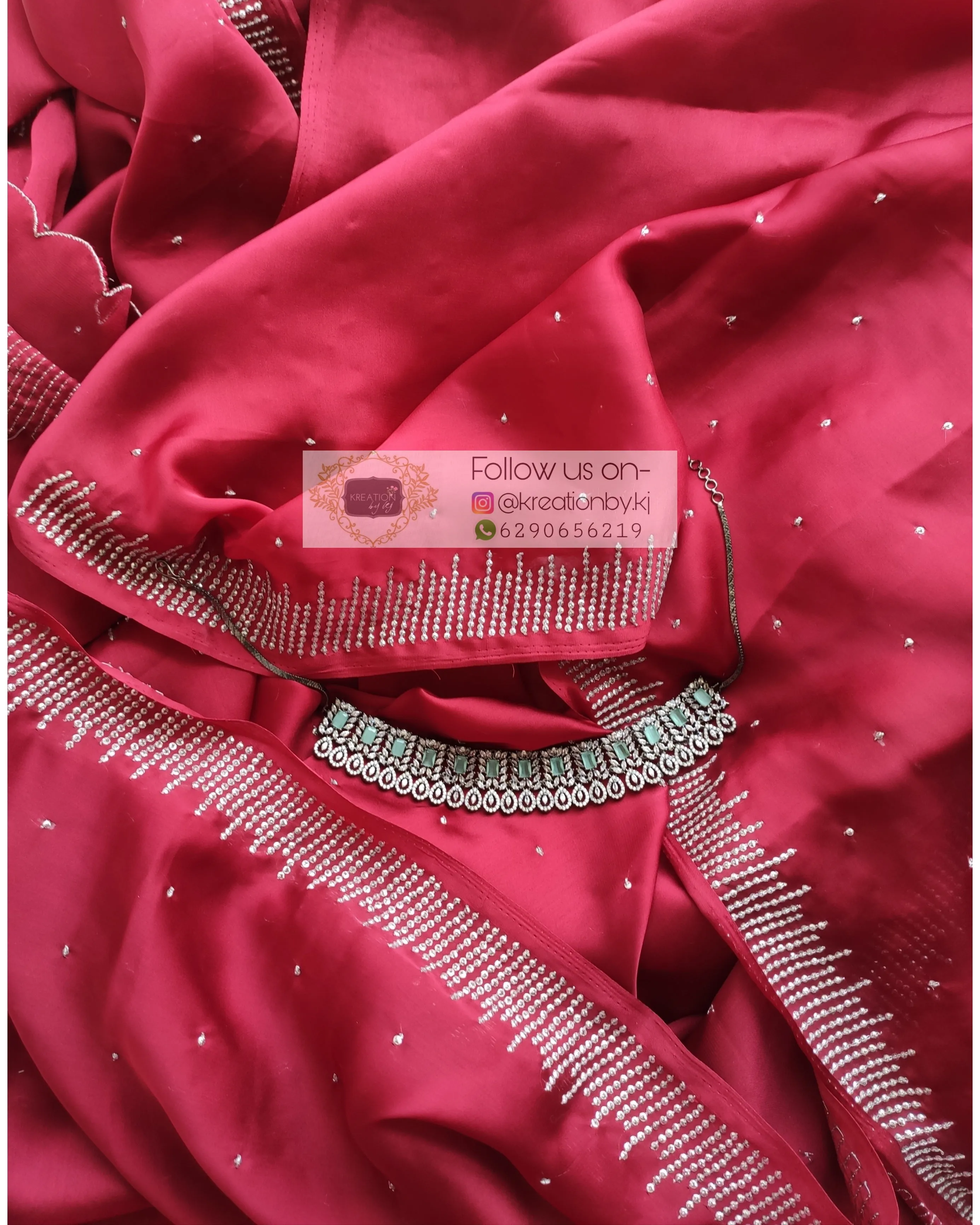 Maroon Crepe Silk Sitara Saree