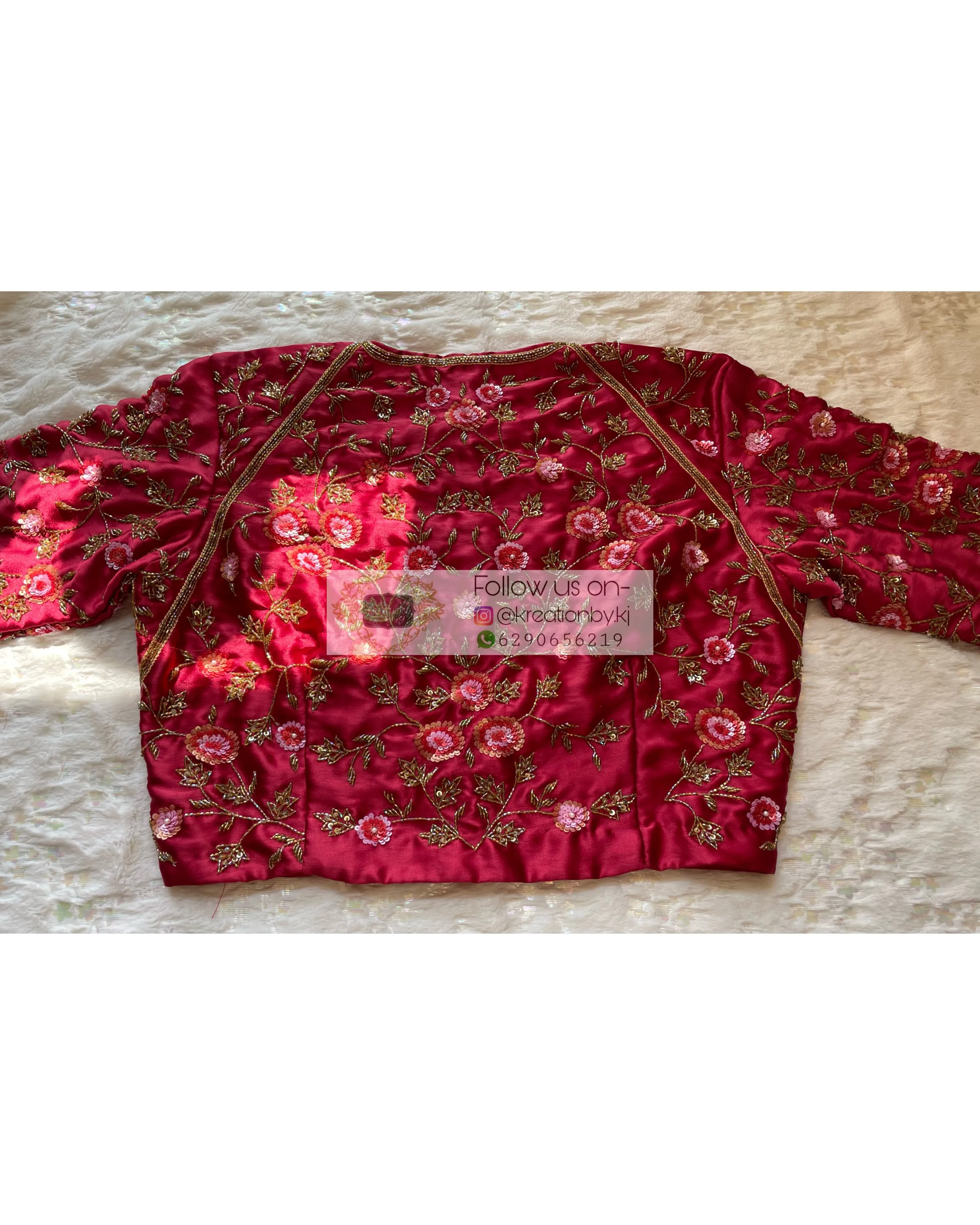 Maroon Rose Blouse Piece