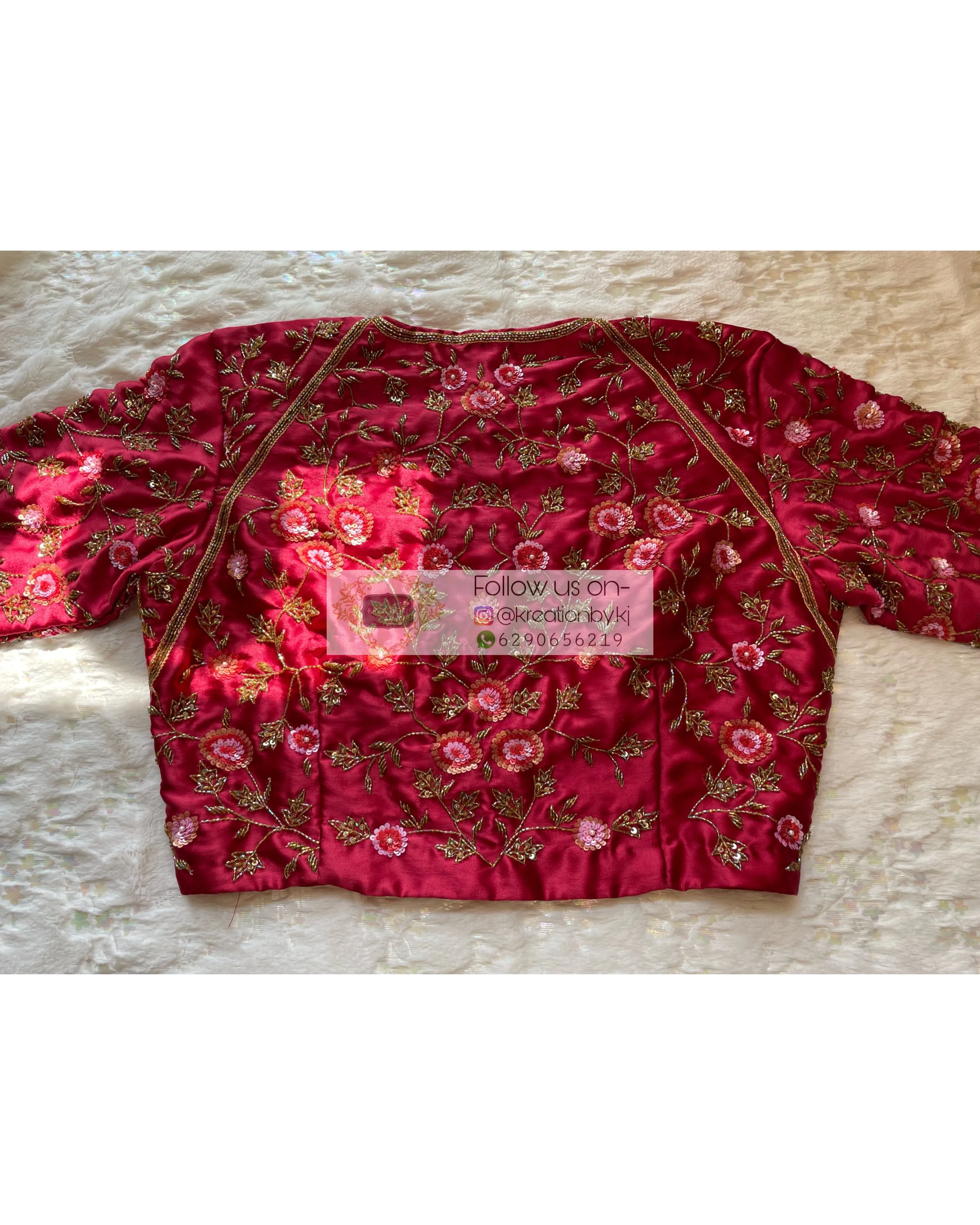 Maroon Rose Blouse Piece