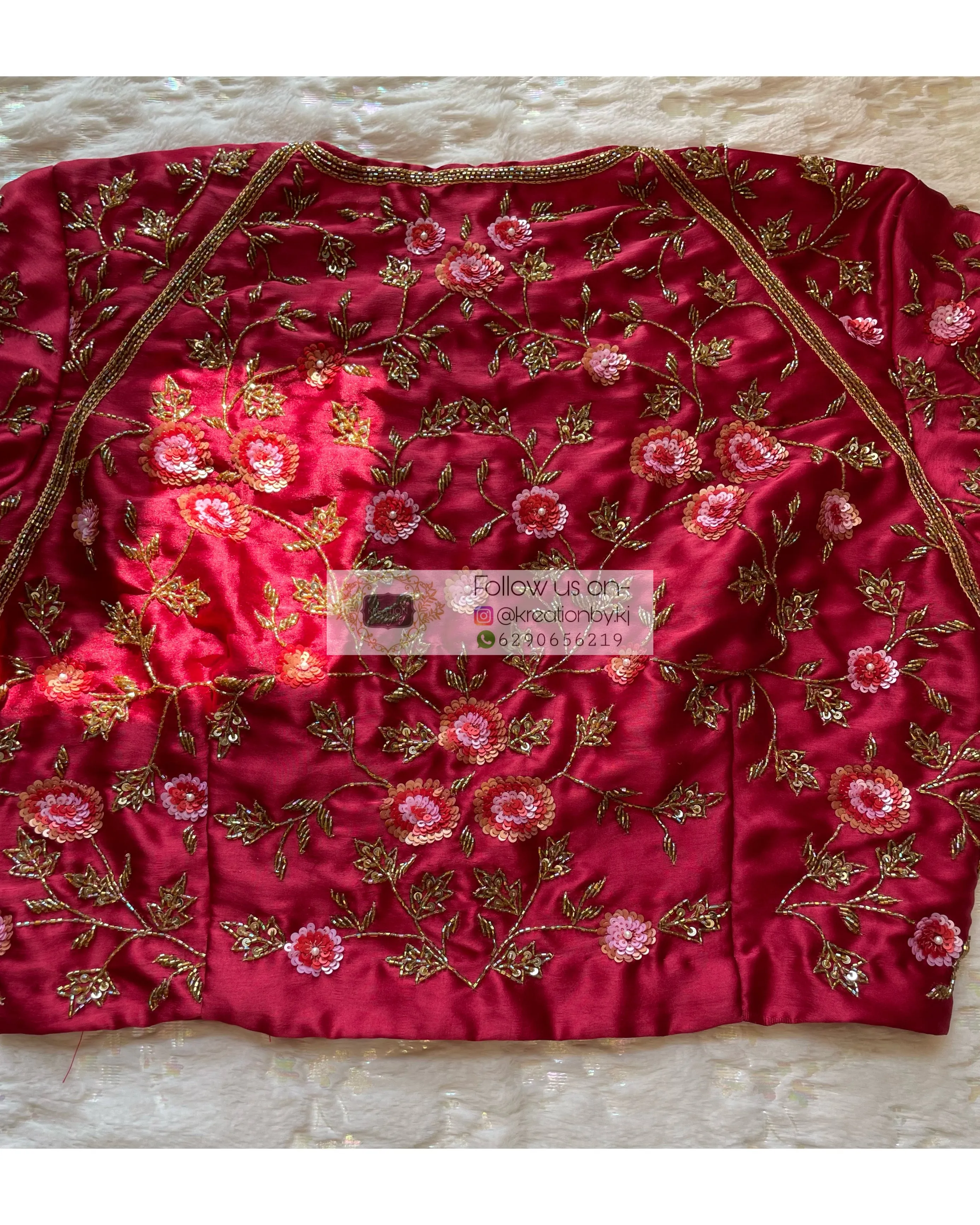 Maroon Rose Blouse Piece