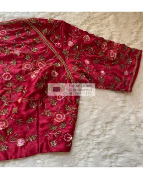 Maroon Rose Blouse Piece