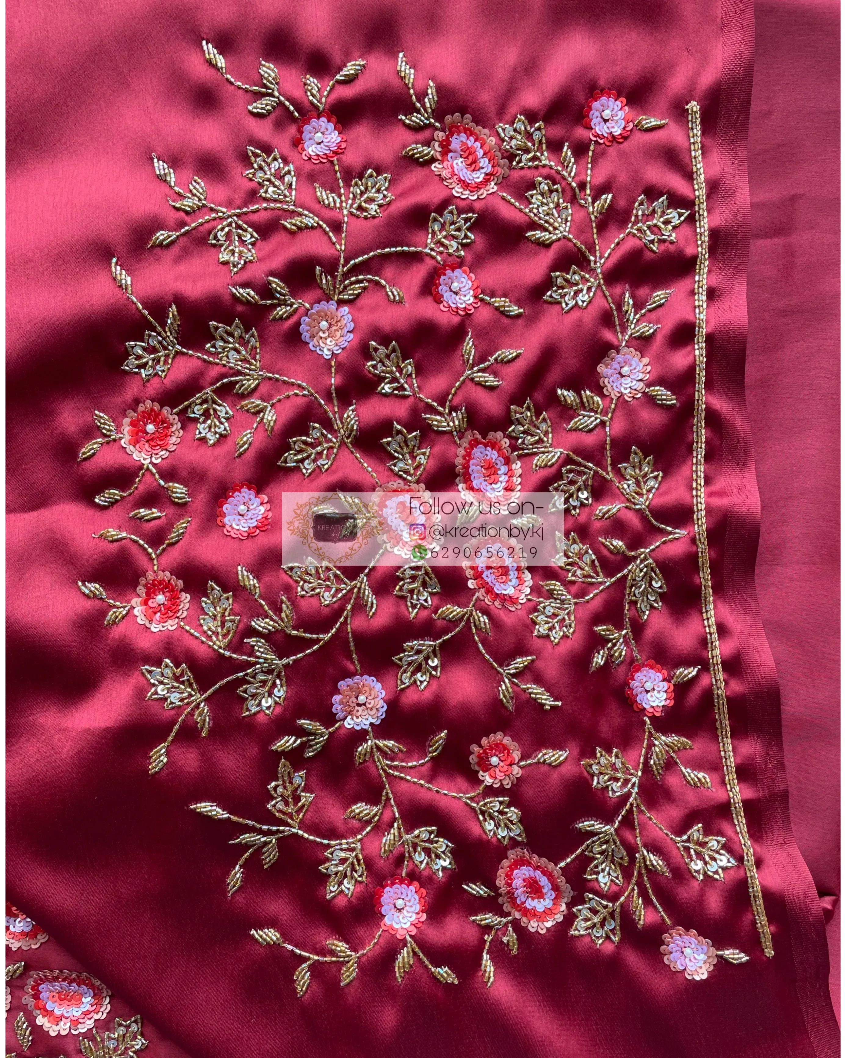 Maroon Rose Blouse Piece