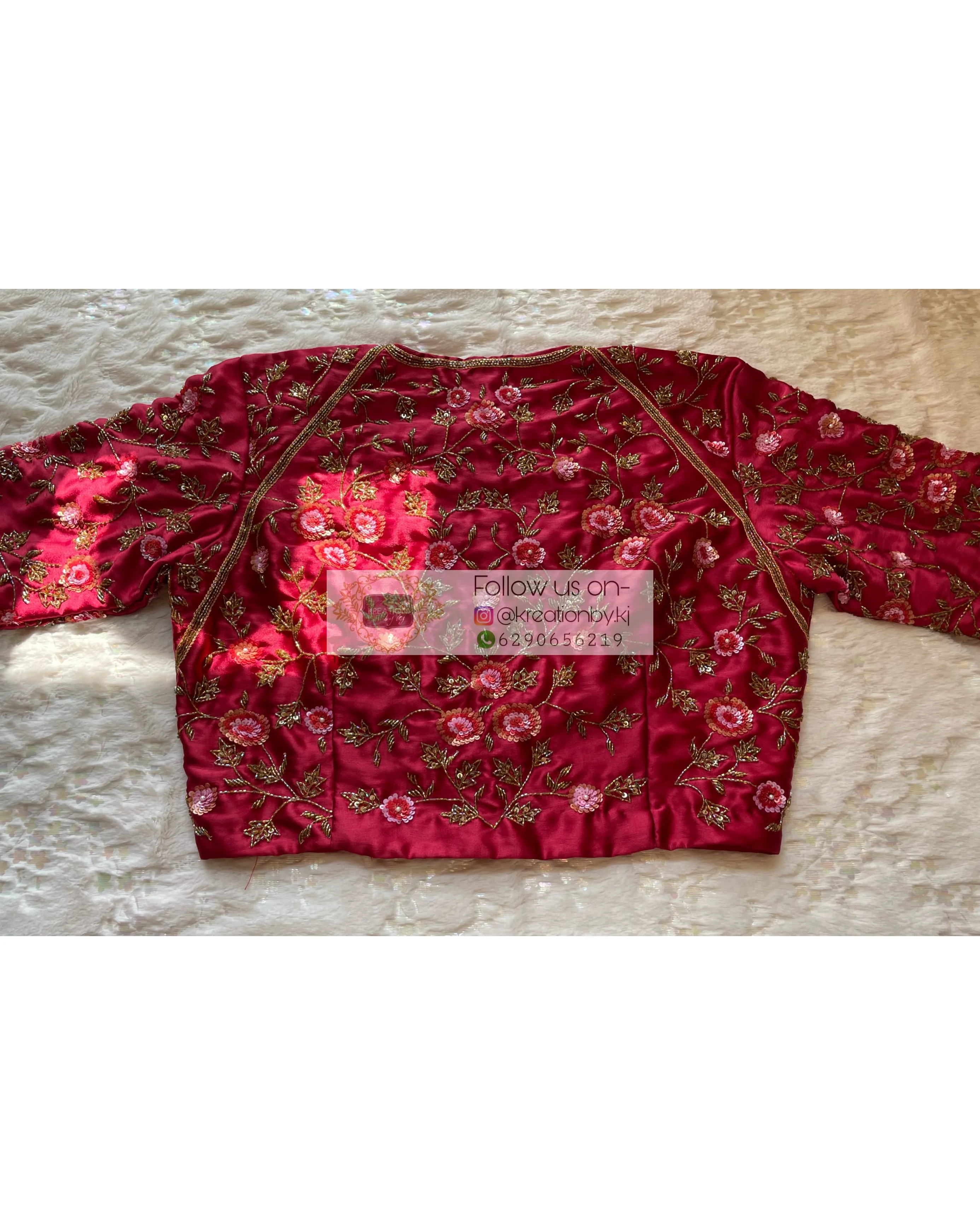 Maroon Rose Blouse Piece