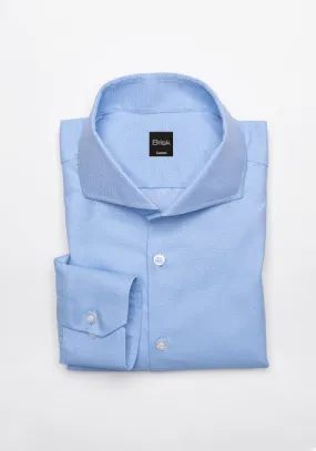 Mid Blue Performance Stretch Jacquard Shirt - Wrinkle Free