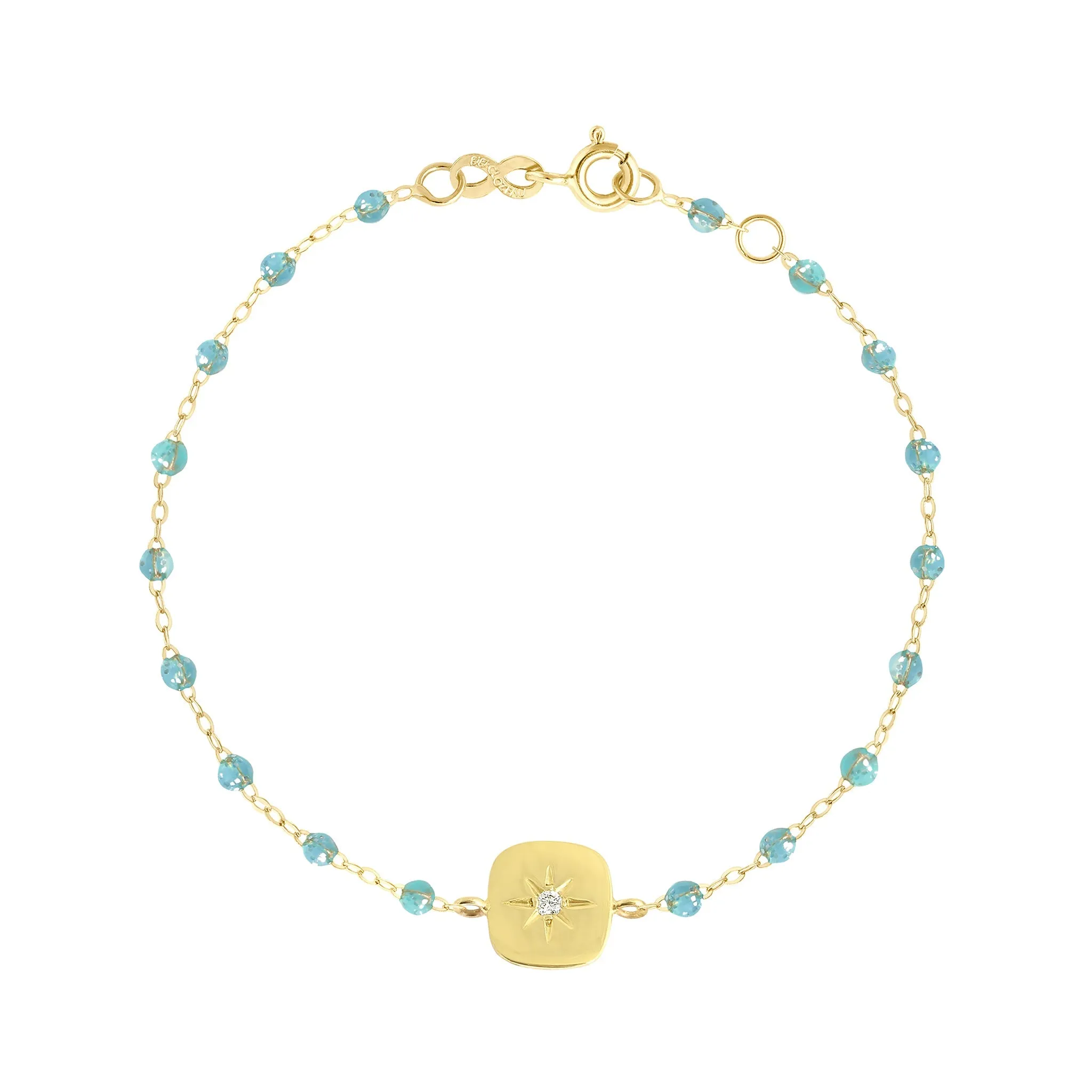 Miss Gigi Aqua diamond bracelet, Yellow Gold, 6.7"