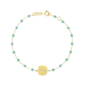 Miss Gigi Aqua diamond bracelet, Yellow Gold, 6.7"