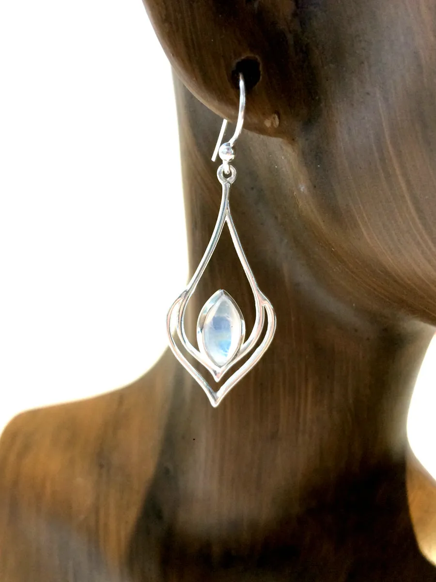 Moonstone Marquis Dangles