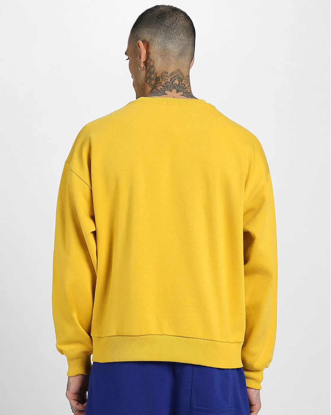 Mustard Solid Oversized Sweatshirt