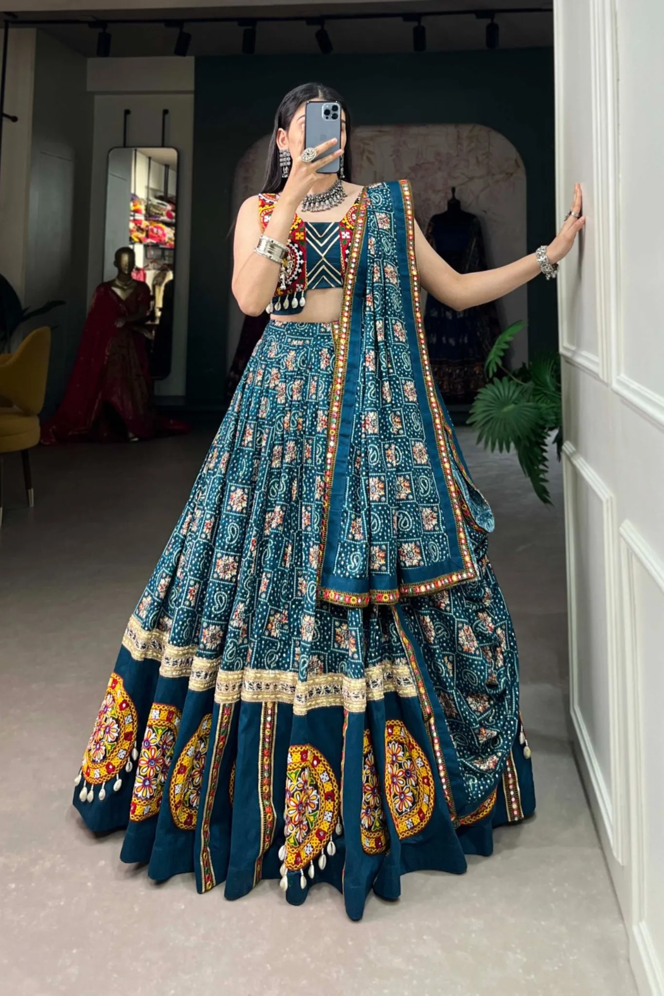 Navratri Special Gamthi Patch Work Lehenga Choli For Women