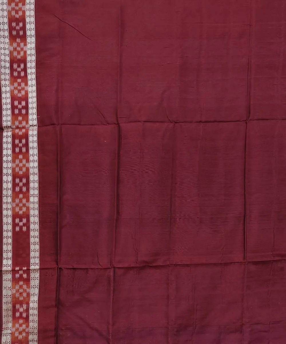 Navy Blue maroon Silk Handwoven Bomkai Saree