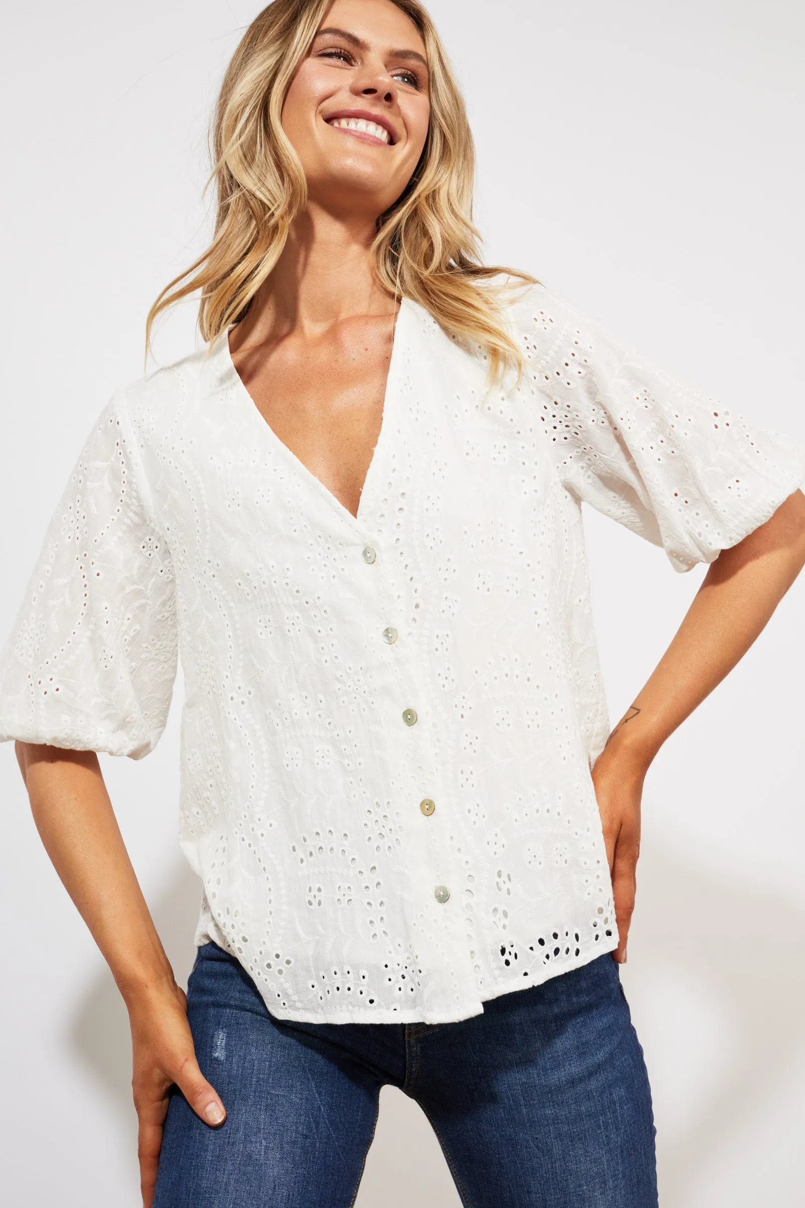 Naxos Blouse, Coconut