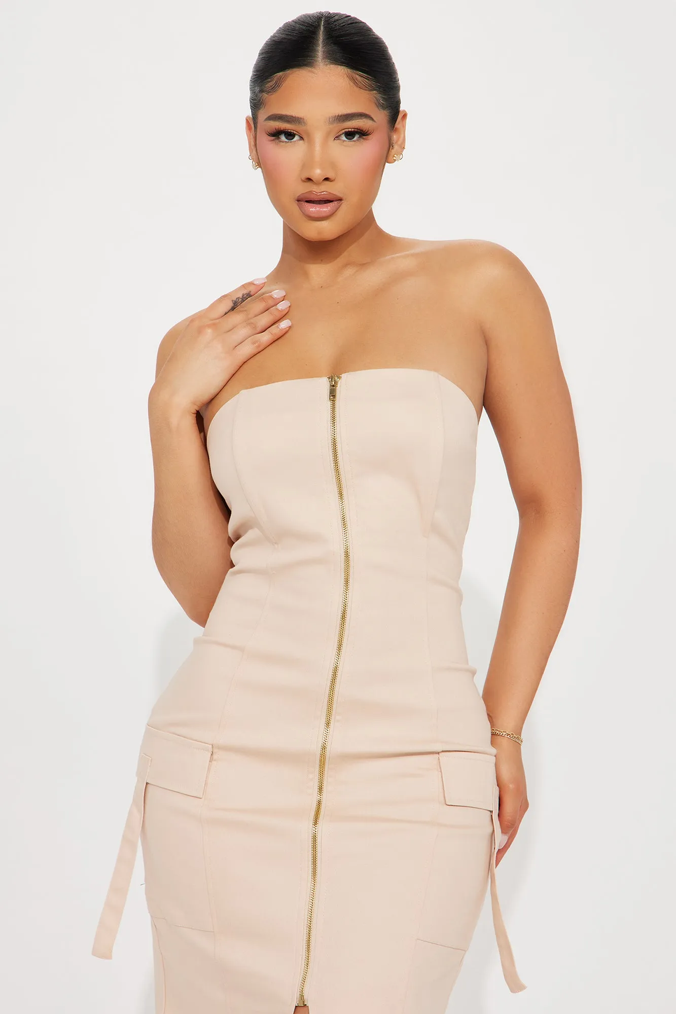 Nyx Cargo Midi Dress - Khaki