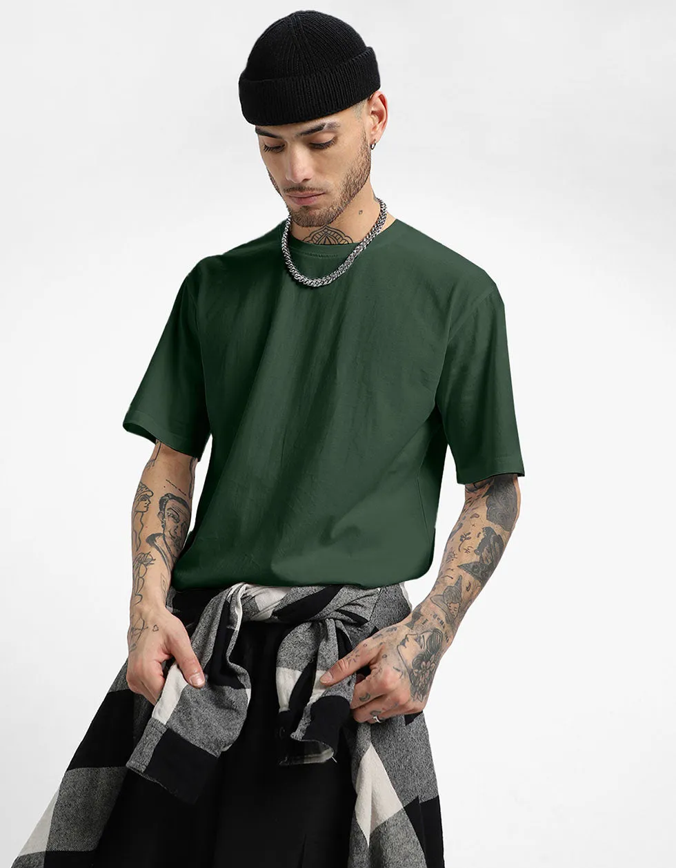 Olive Oversized Solid Tshirt