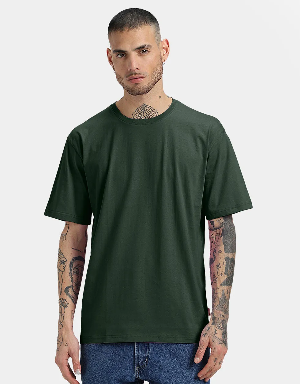 Olive Oversized Solid Tshirt