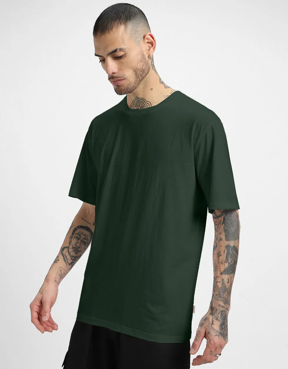 Olive Oversized Solid Tshirt