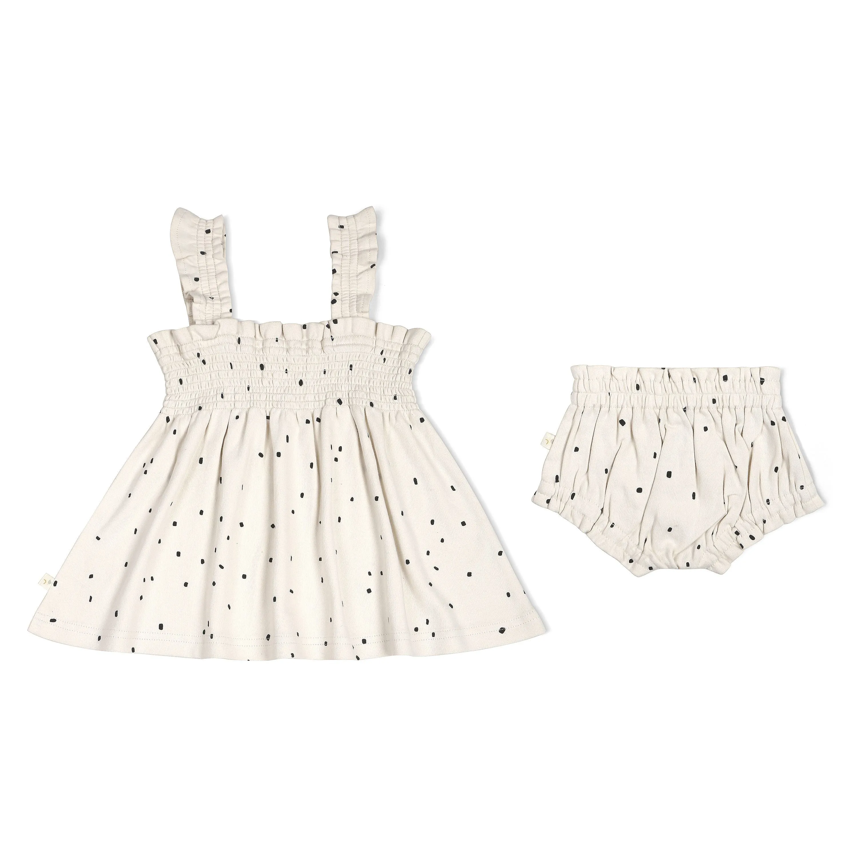 Organic Baby Girls Smocked Dress | Pixie Dots