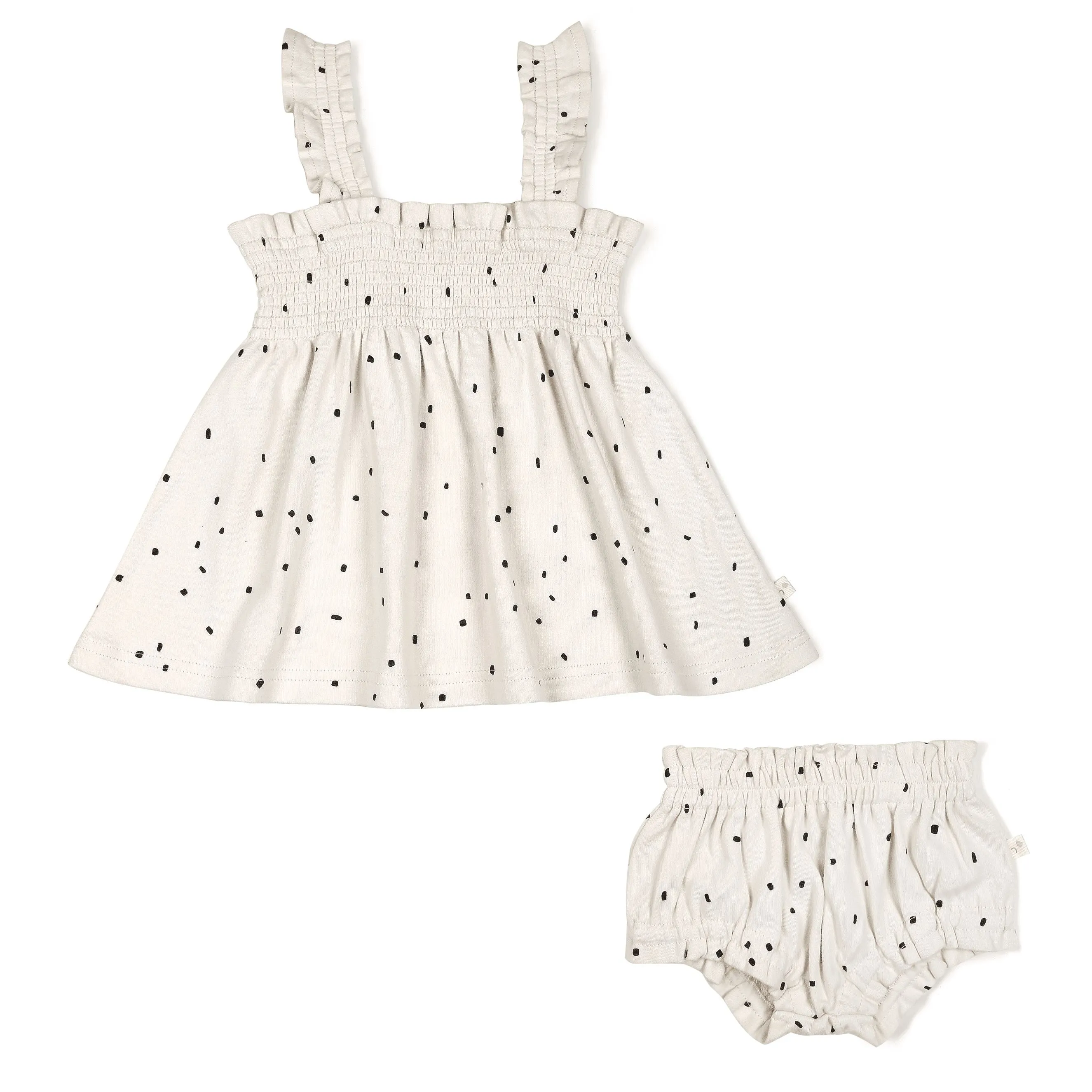 Organic Baby Girls Smocked Dress | Pixie Dots