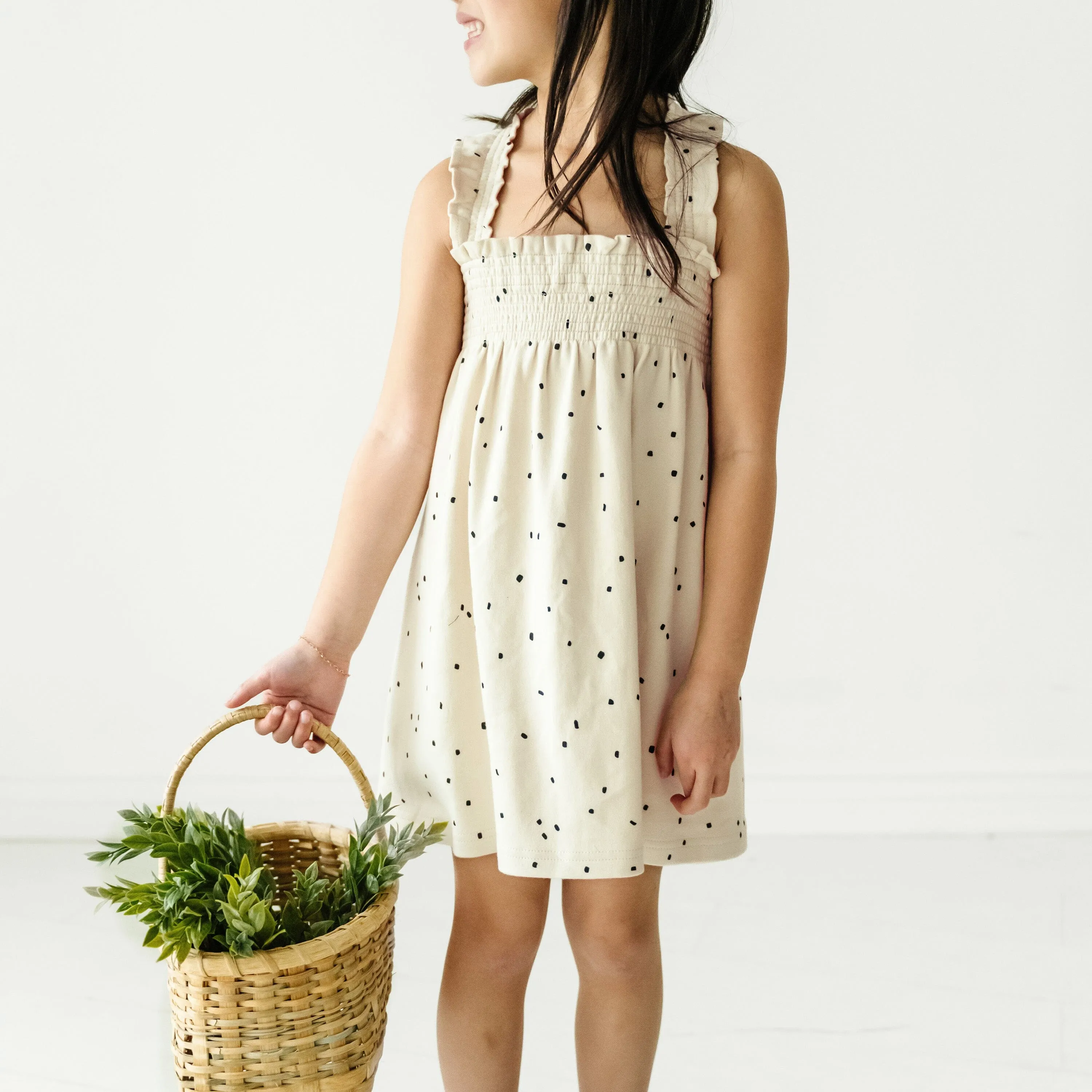 Organic Baby Girls Smocked Dress | Pixie Dots