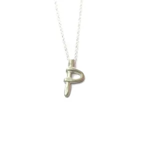 P - handwritten letter necklace