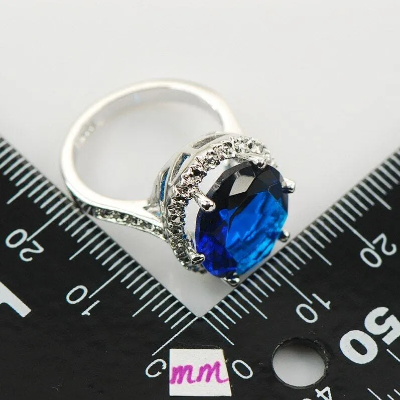 Pretty Elegant Sapphire Fashion Ring - 925 Sterling Silver