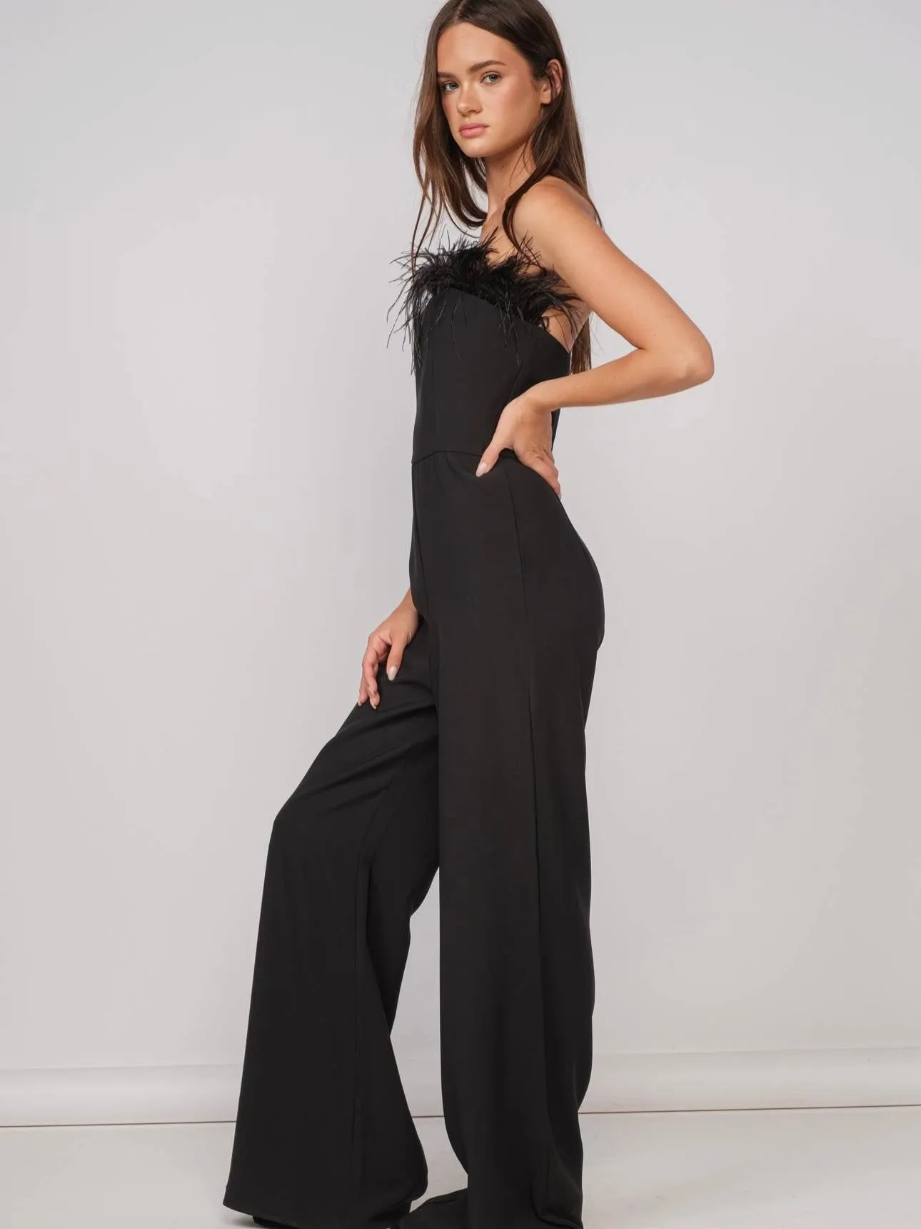 "Life of the Party" Strapless Jumpsuit | Black