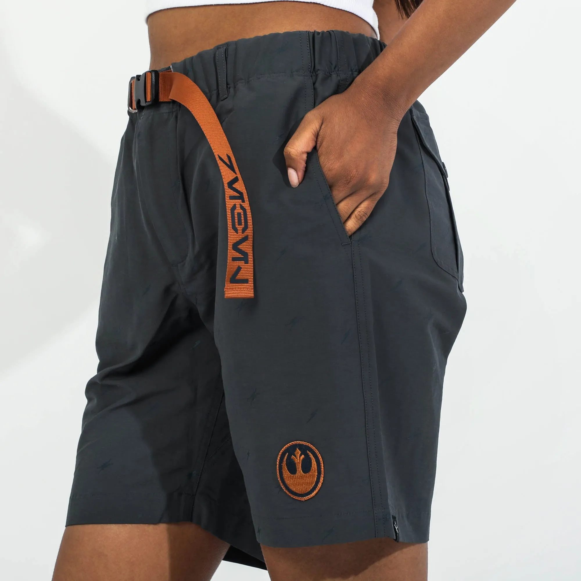 Rebel X-Wing Grey Belted Cargo Shorts