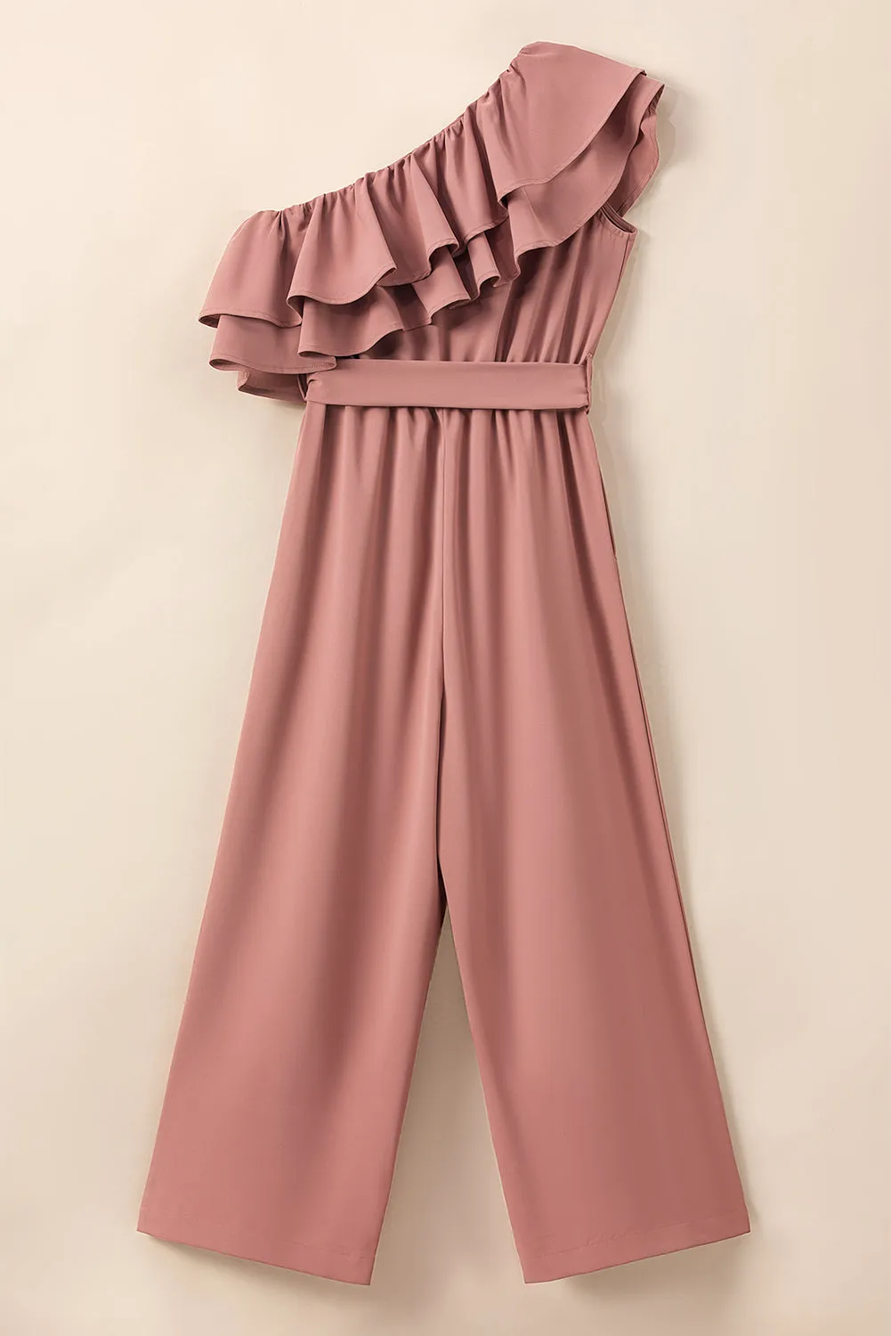 Ruffled Tied One-Shoulder Jumpsuit