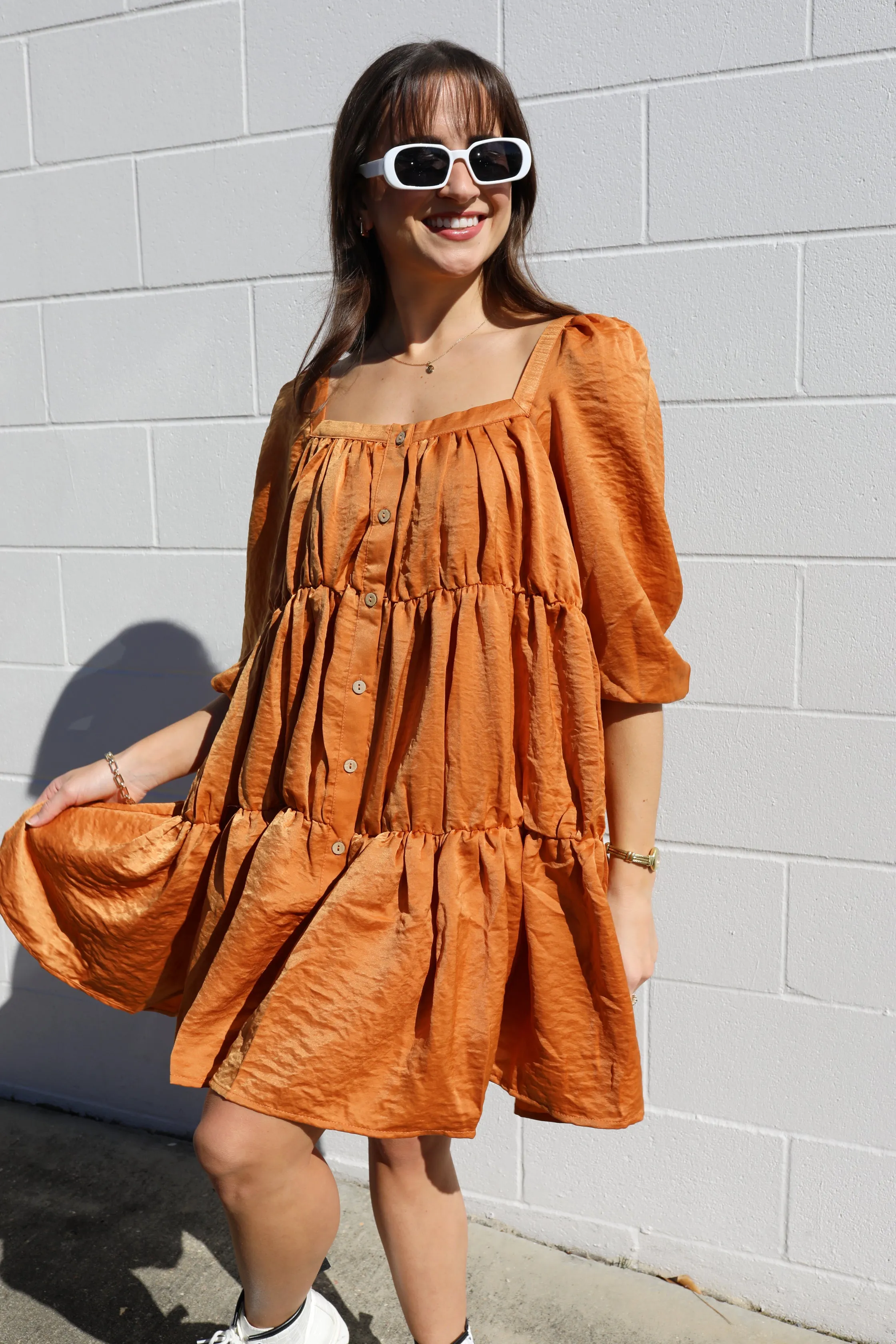 SIZE MEDIUM Sure Thing Pumpkin Dress