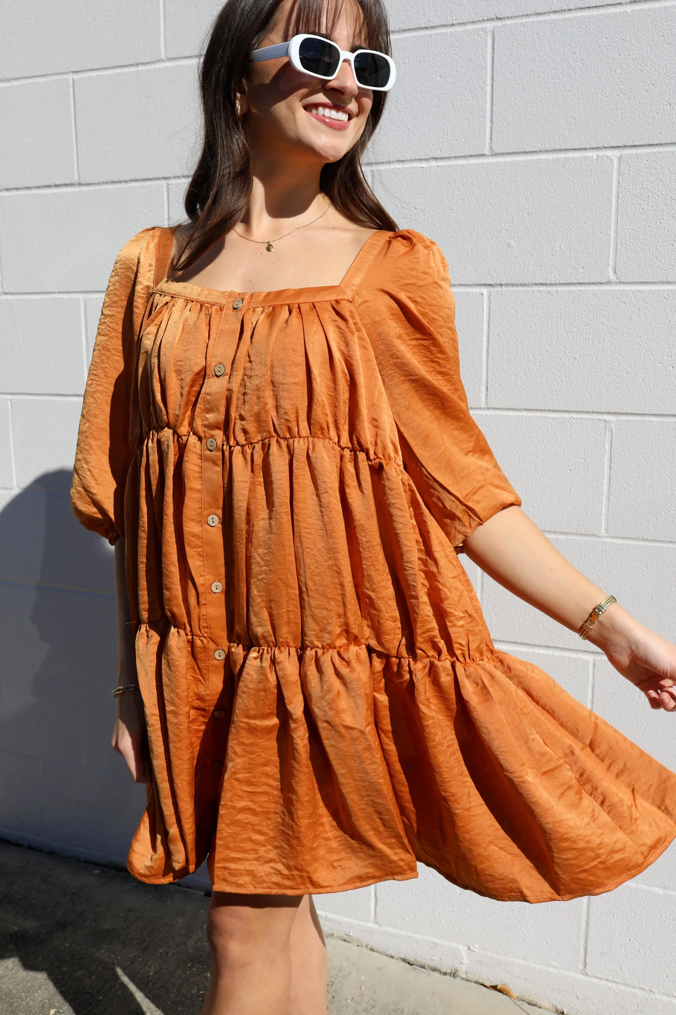 SIZE MEDIUM Sure Thing Pumpkin Dress