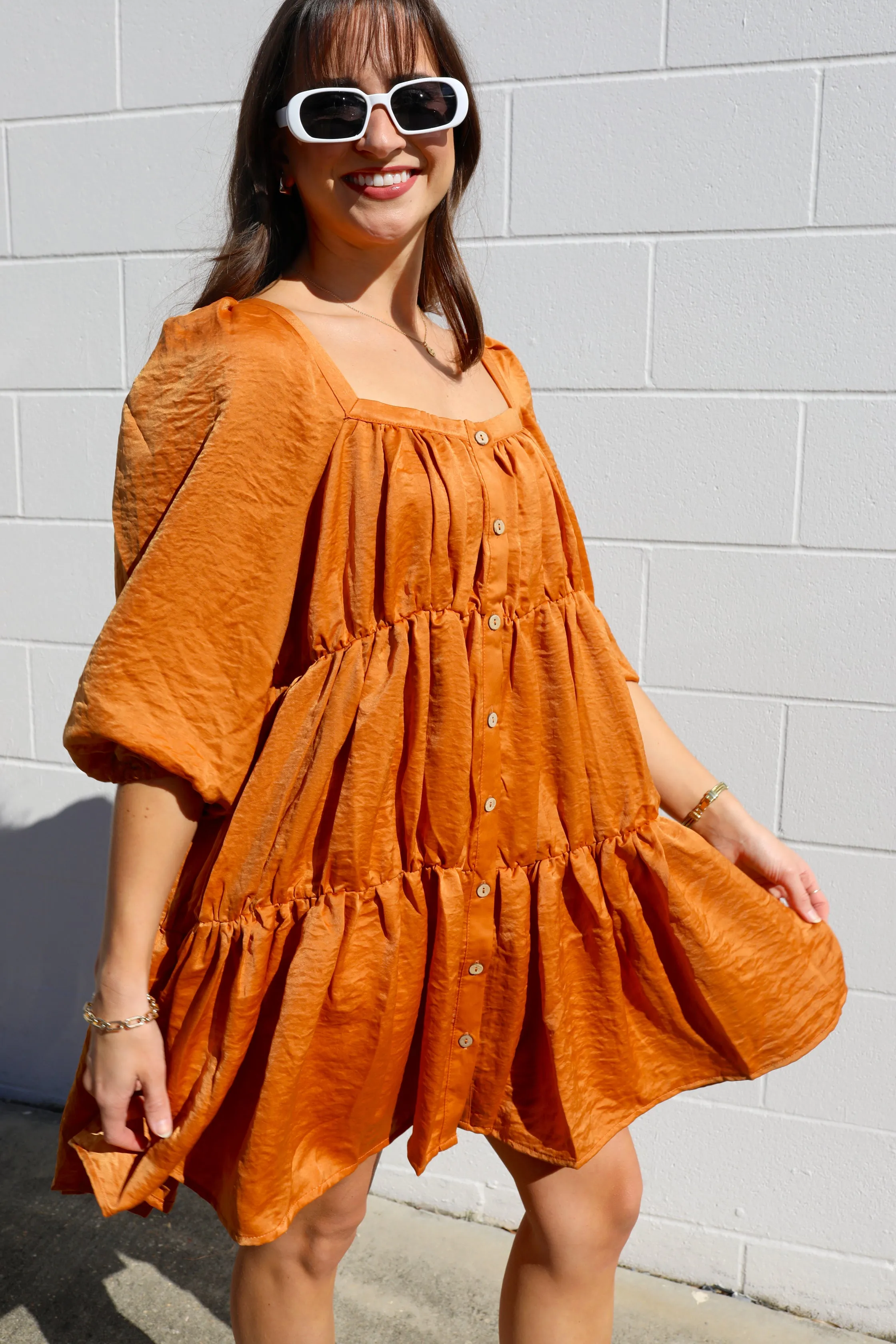 SIZE MEDIUM Sure Thing Pumpkin Dress