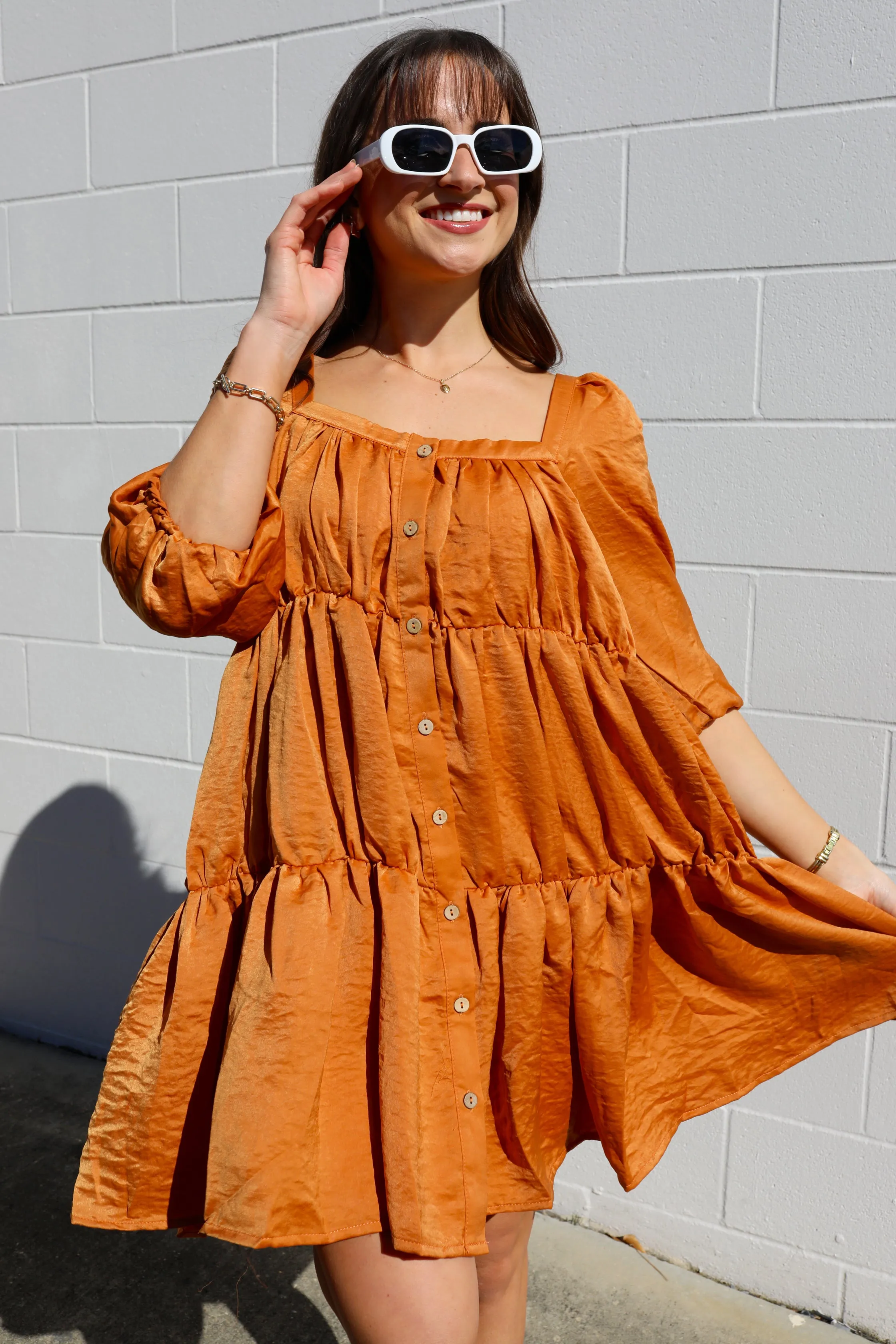 SIZE MEDIUM Sure Thing Pumpkin Dress