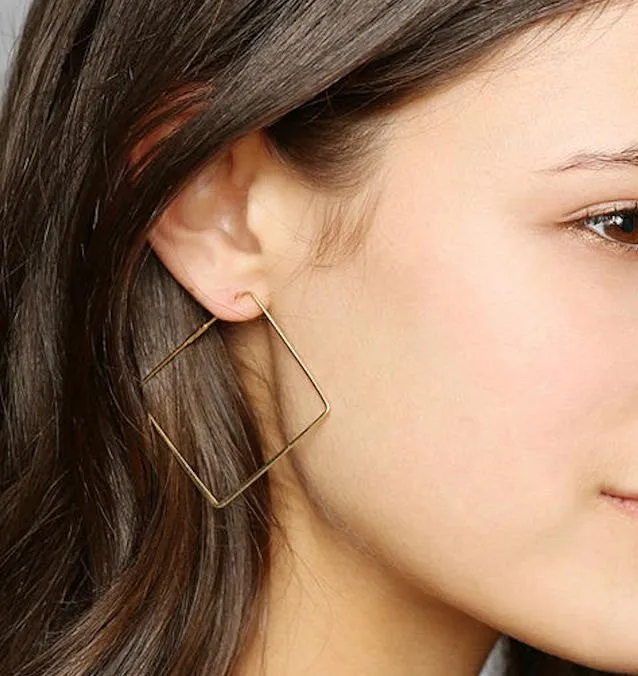 Square Hoop Earrings - Hoops for everyday wear