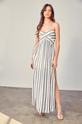 Strapless Striped Dress