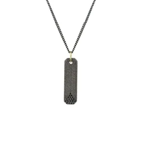 SUNEERA BLACK RHODIUM STERLING SILVER NEIL BAR PENDANT - CHAIN SOLD SEPARATELY