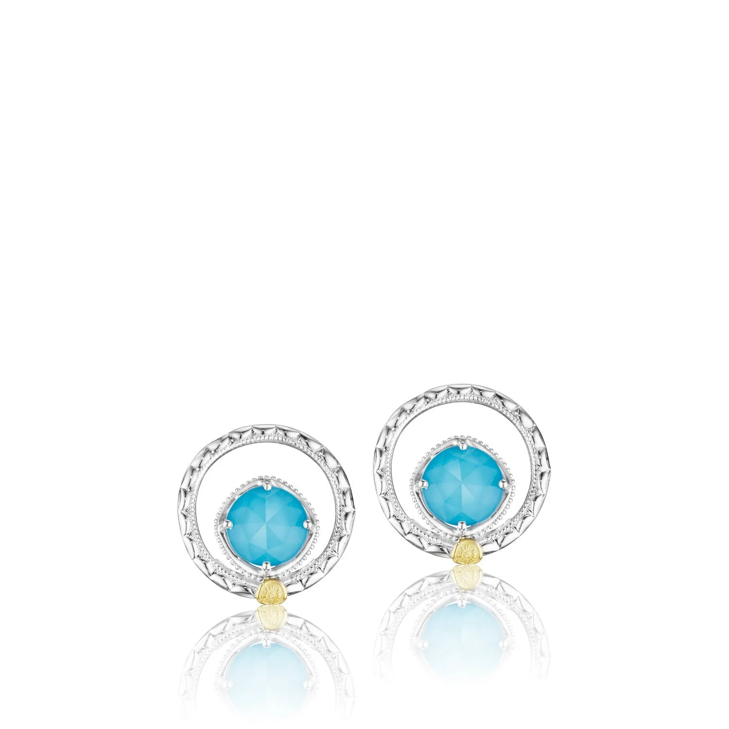 TACORI Silver Bloom Gem Studs featuring Neo-Turquoise Ref# SE14005