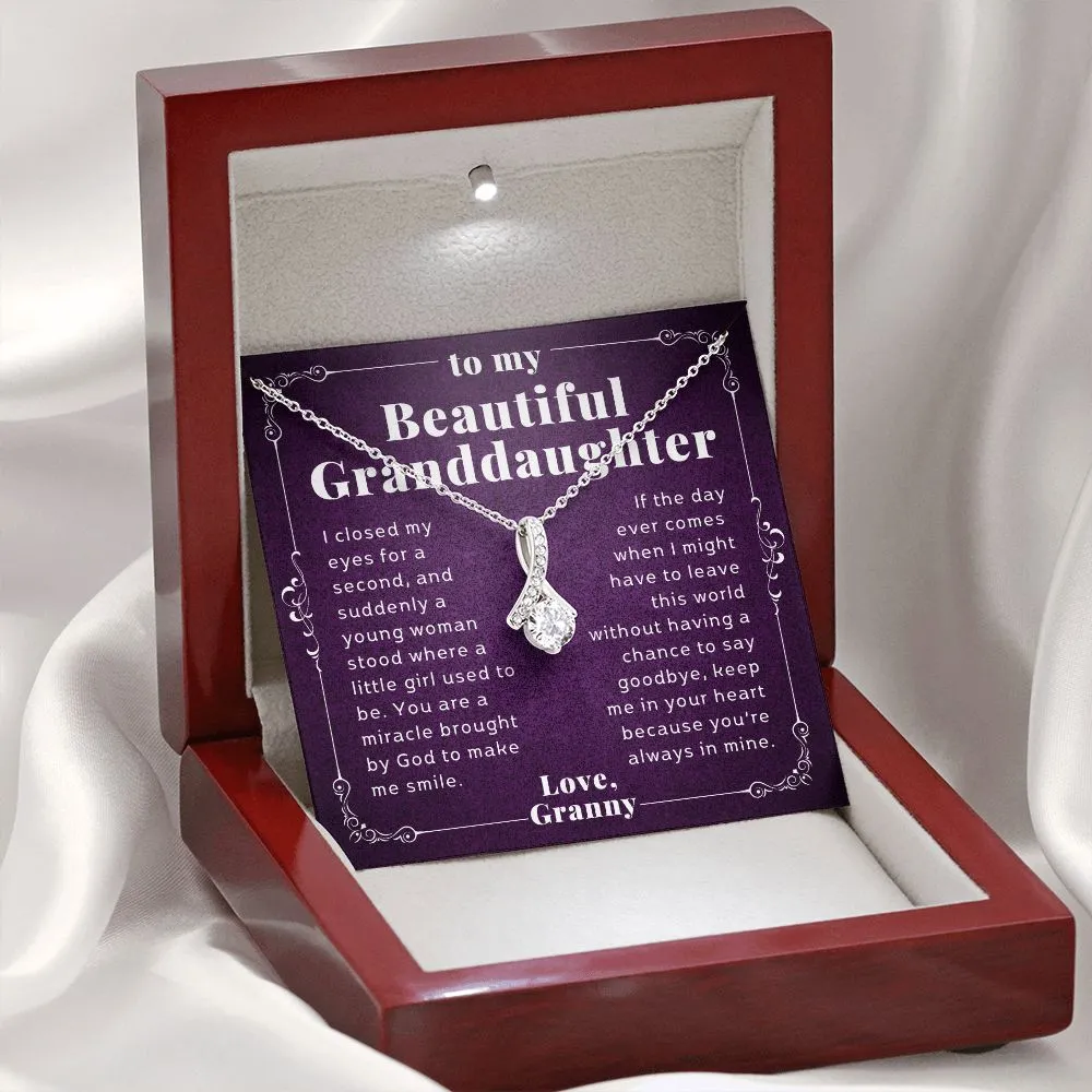 To Granddaughter Gift From Grandma Elegant Alluring Beauty Necklace