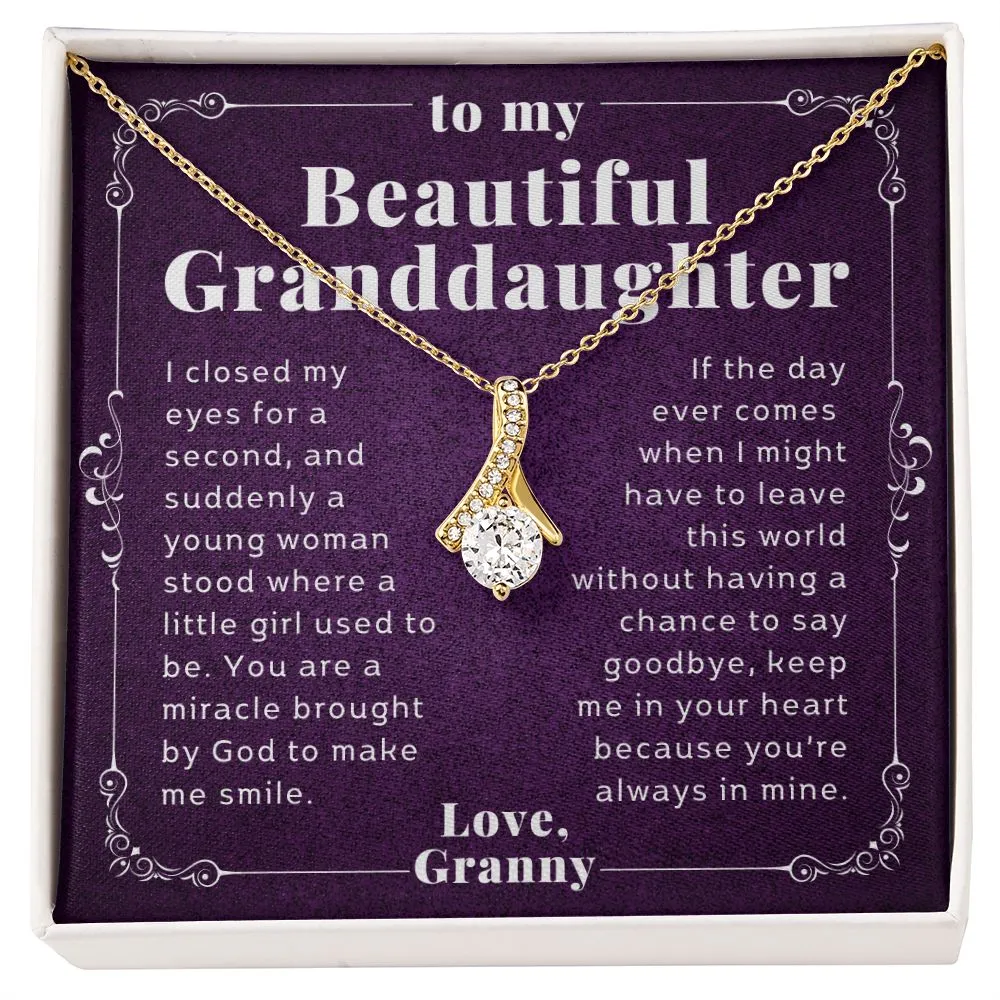 To Granddaughter Gift From Grandma Elegant Alluring Beauty Necklace