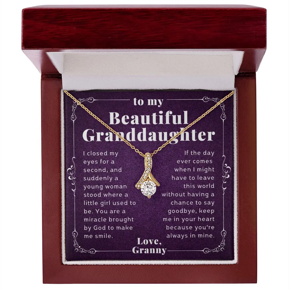 To Granddaughter Gift From Grandma Elegant Alluring Beauty Necklace