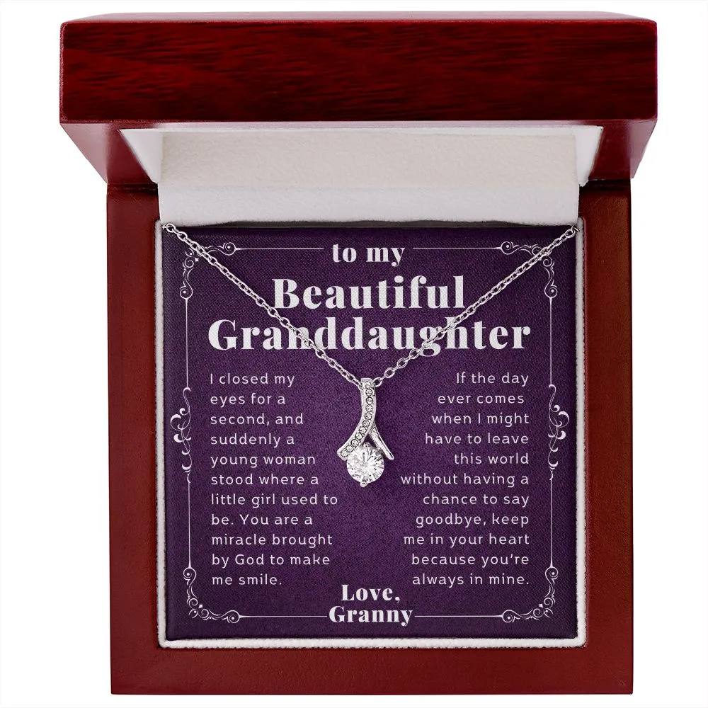 To Granddaughter Gift From Grandma Elegant Alluring Beauty Necklace