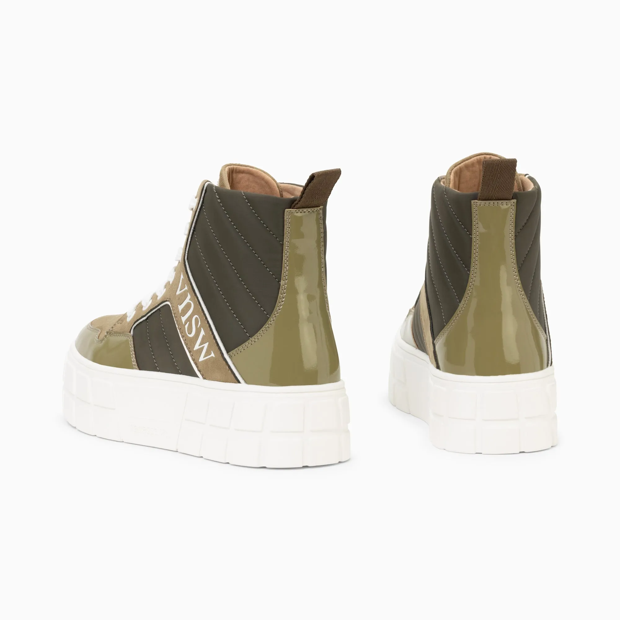 'Vanessa Wu' Khaki Green Madeline Platform High Top Trainer