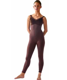 Velvet Bodice Unitard with Wide Straps