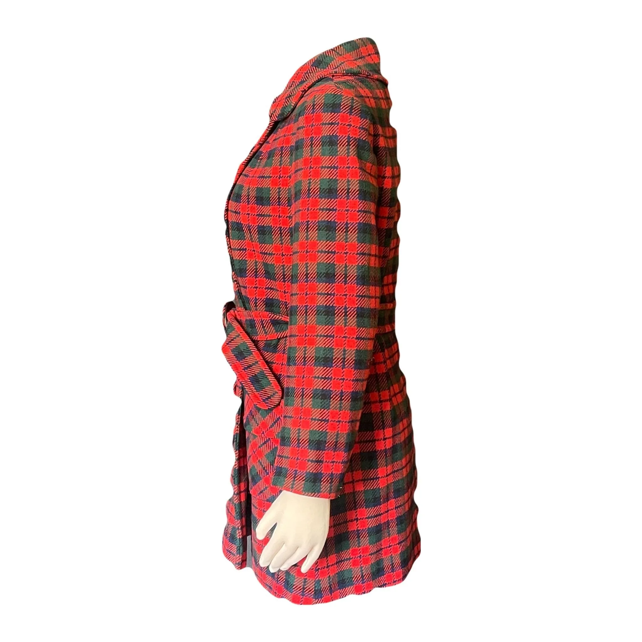 Vintage Red Christmas Plaid Wool Coat by Pendleton. Warm Stylish Winter Coat. 1950s Fashion.