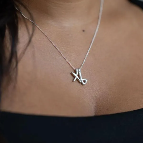 X - handwritten letter necklace