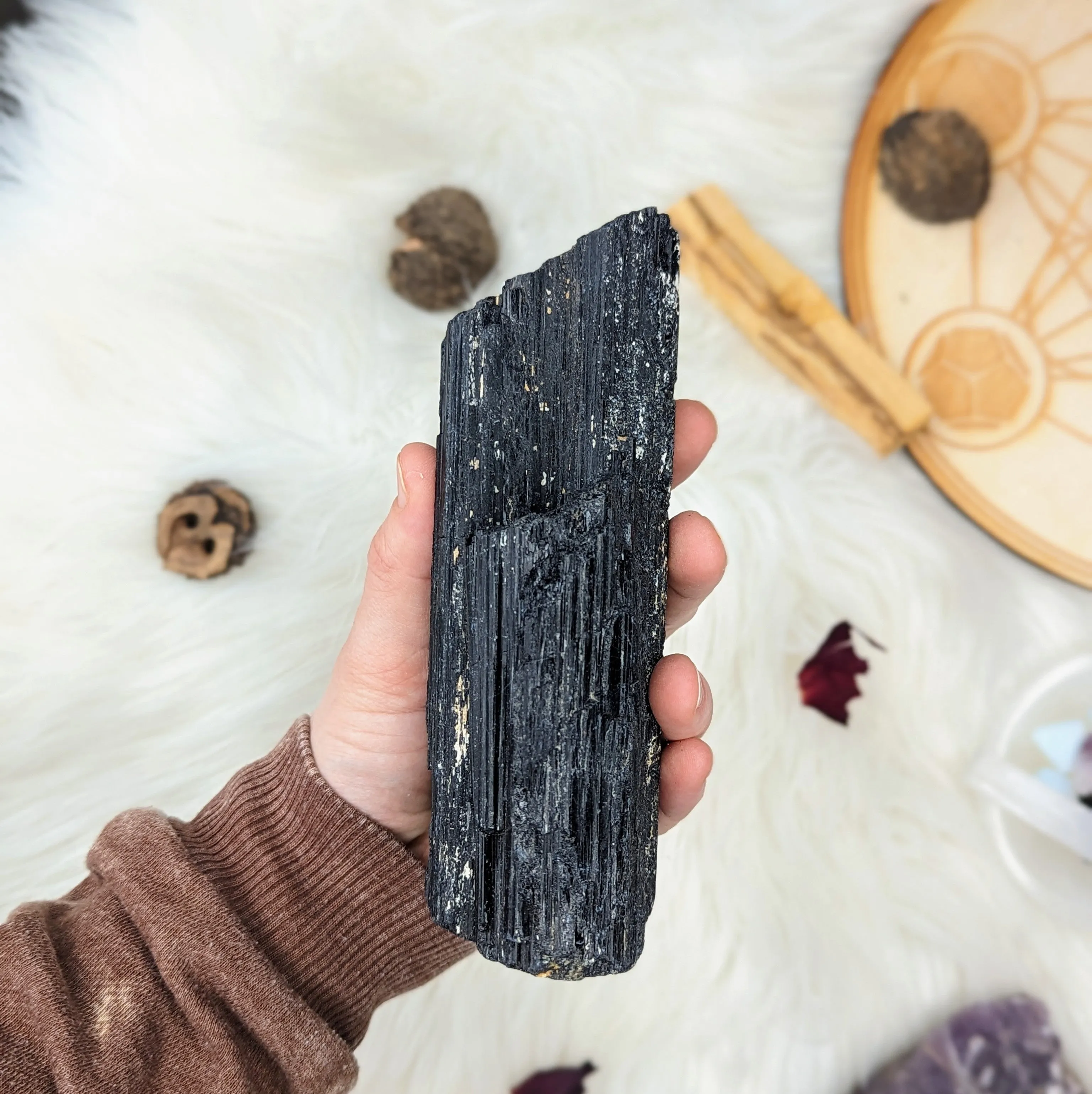 XL Black Tourmaline Display Specimen #2~ Protective and Grounding Energy